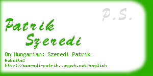 patrik szeredi business card